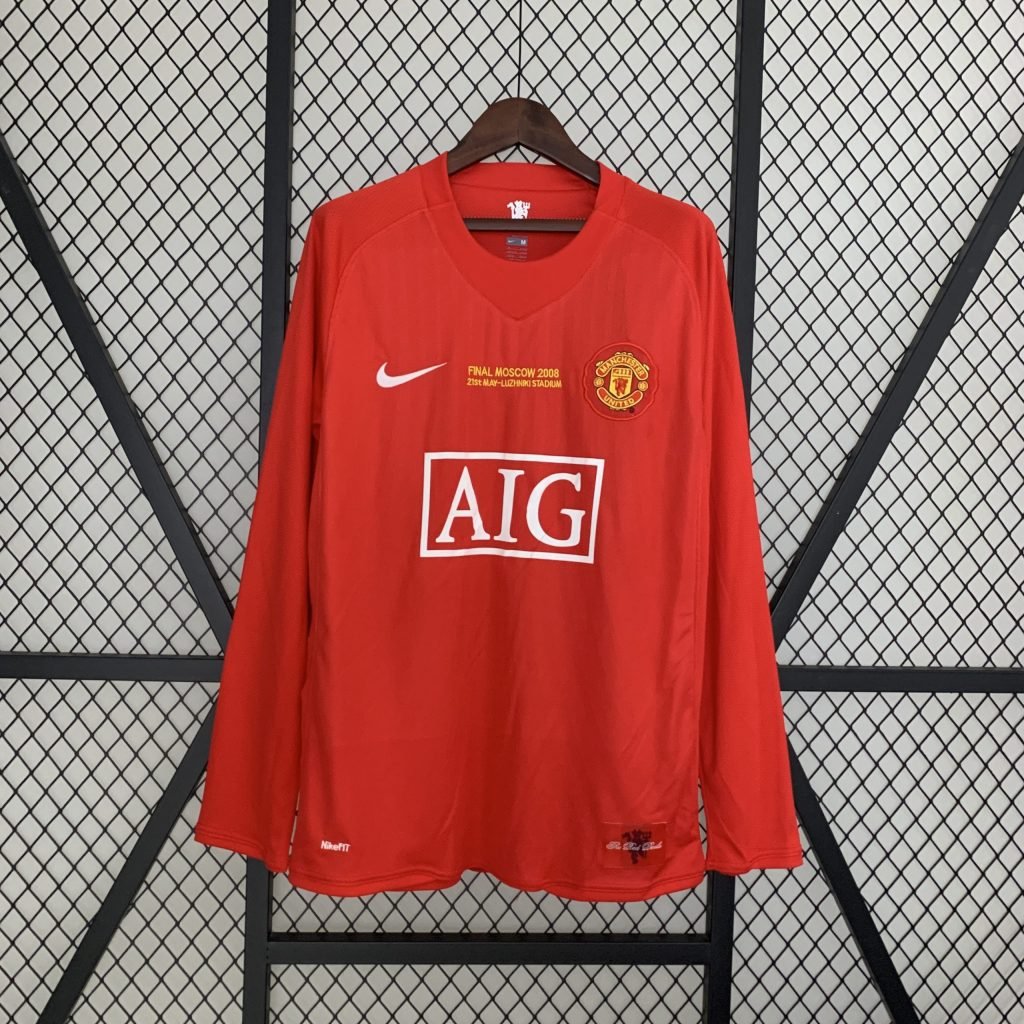 Camiseta Manchester United 07/08 1º equipación larga final